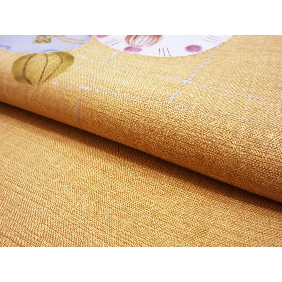 袋帯　すくい織　友禅銀彩加工