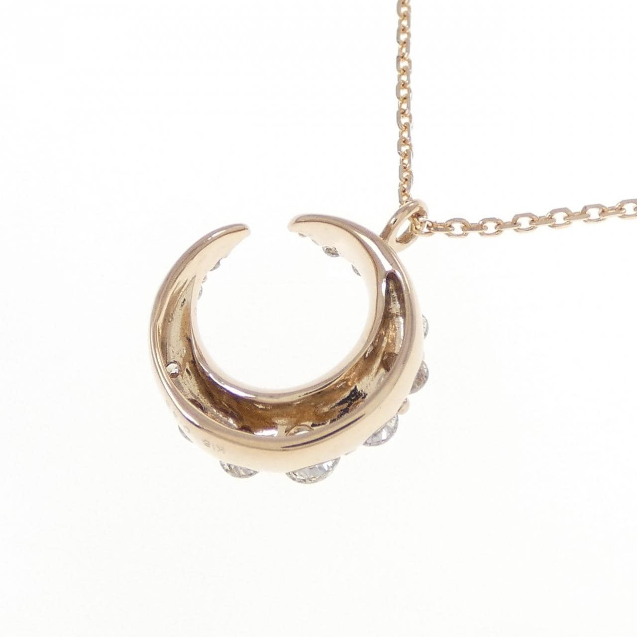 K18PG ムーン ダイヤモンド ネックレス 0.33CT