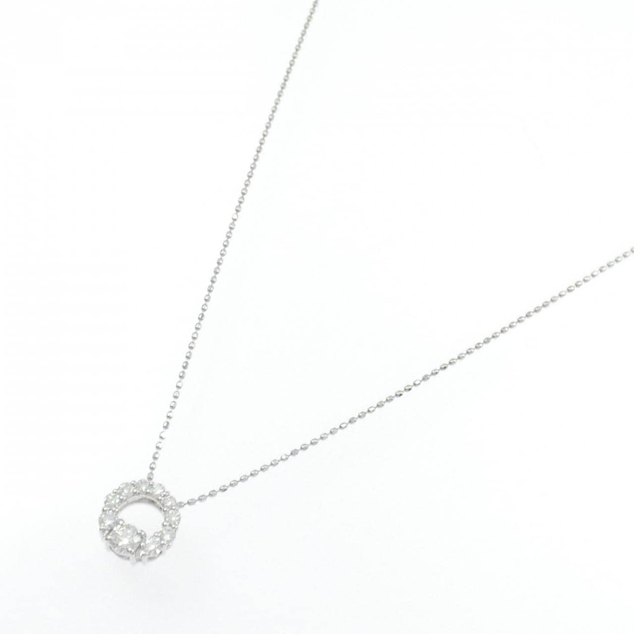 K18WG ダイヤモンド ネックレス 0.134CT