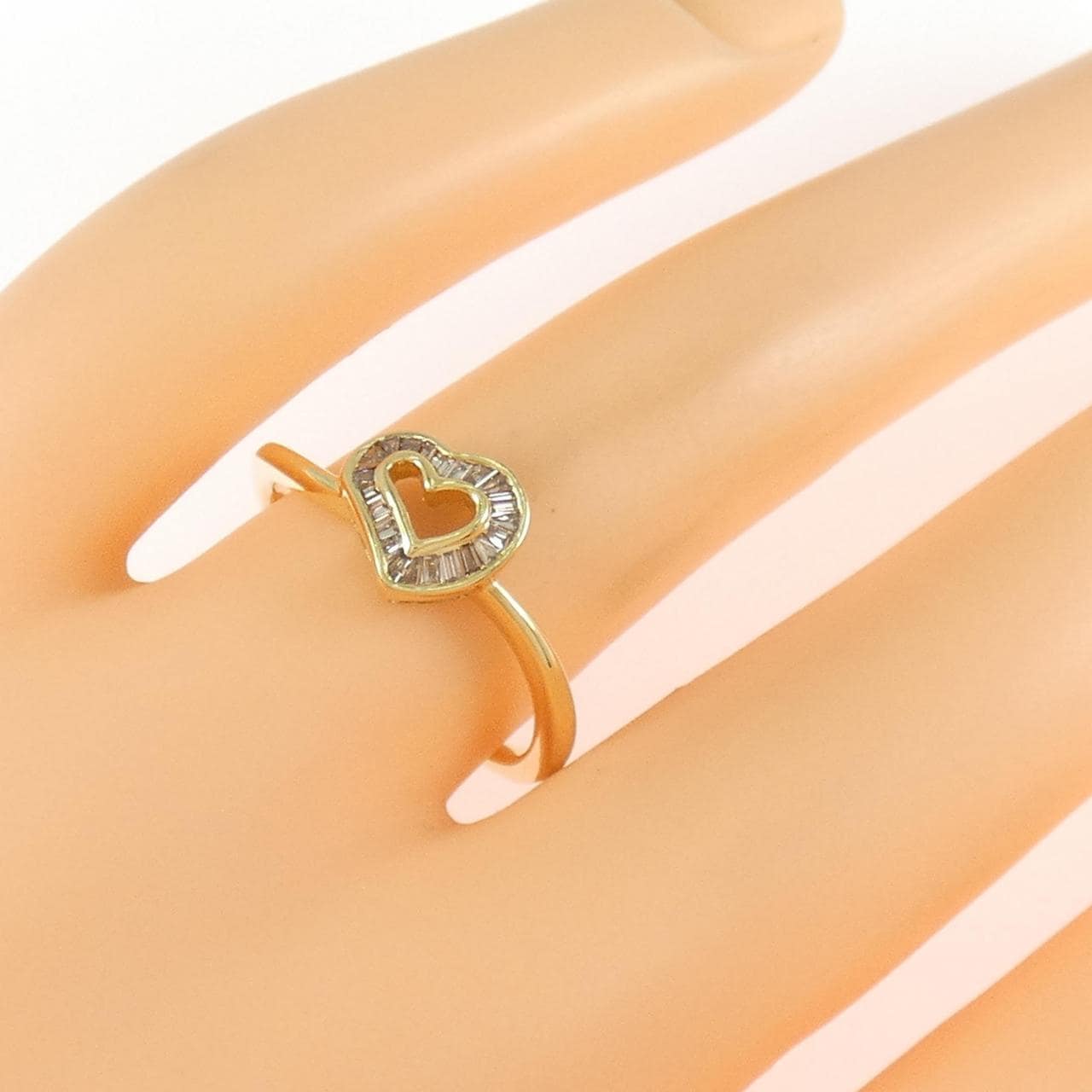 K18YG ハート ダイヤモンド リング 0.14CT
