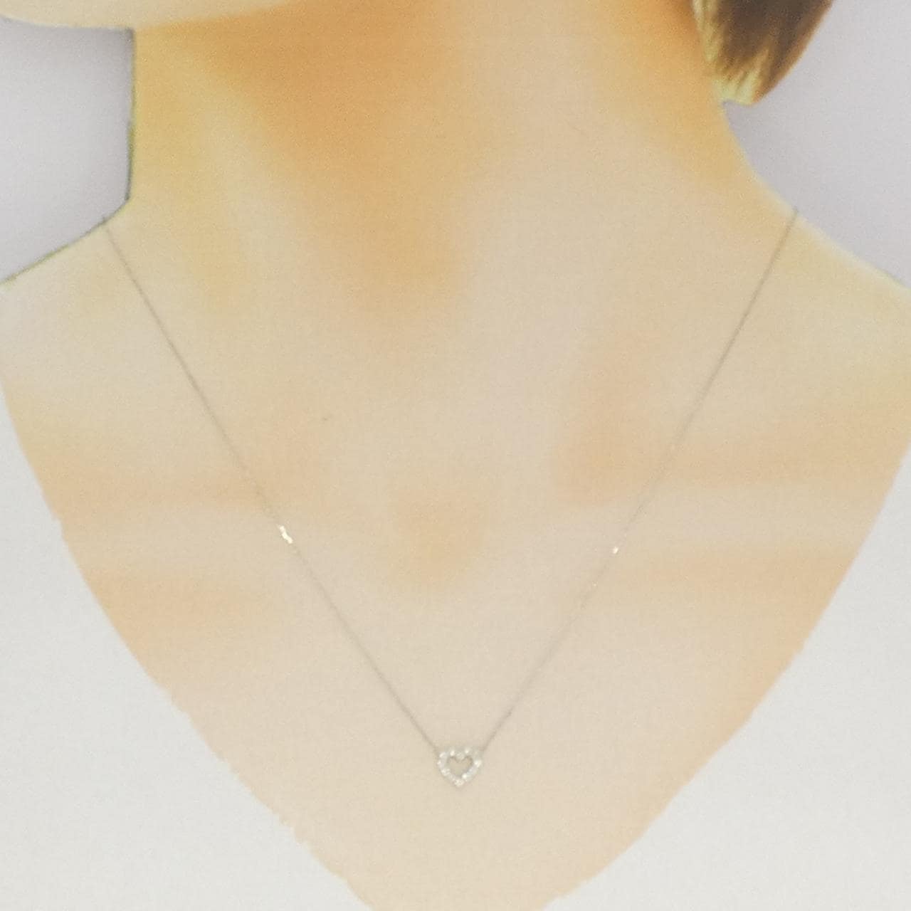【新品】PT900 ハート ダイヤモンド ネックレス 0.10CT