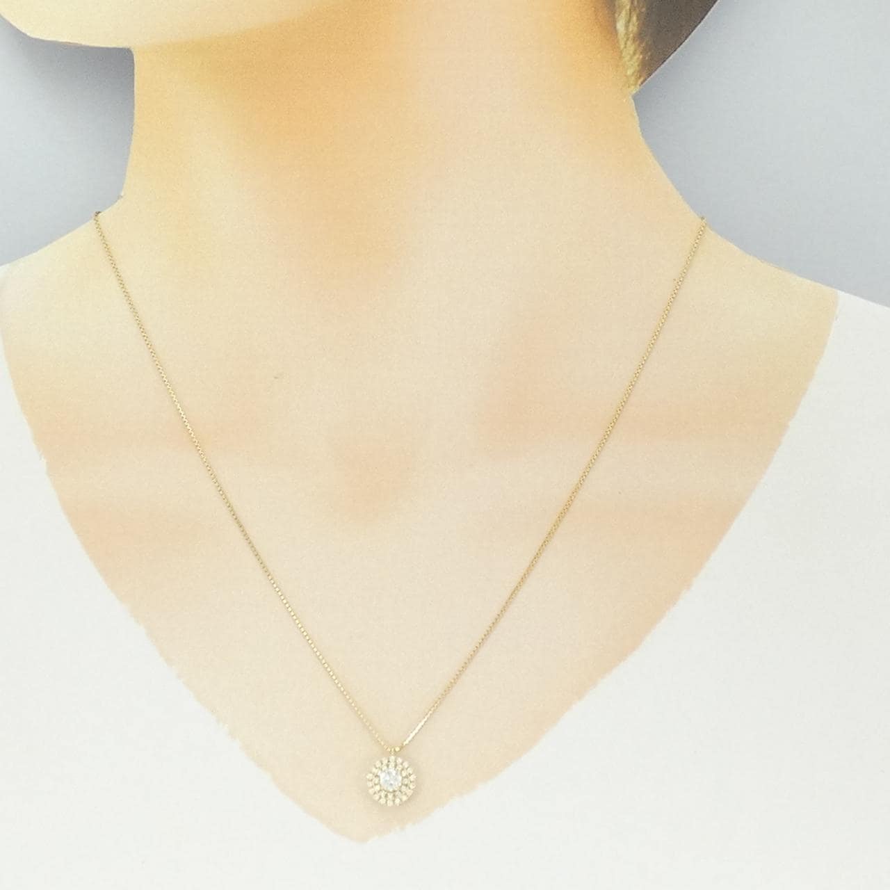 K18YG ダイヤモンド ネックレス 0.253CT H SI2 Good