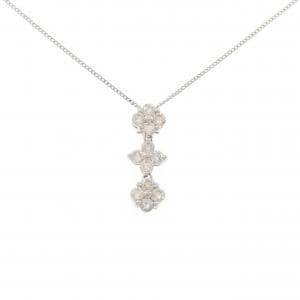 PT900/PT850 フラワー ダイヤモンド ネックレス 1.00CT