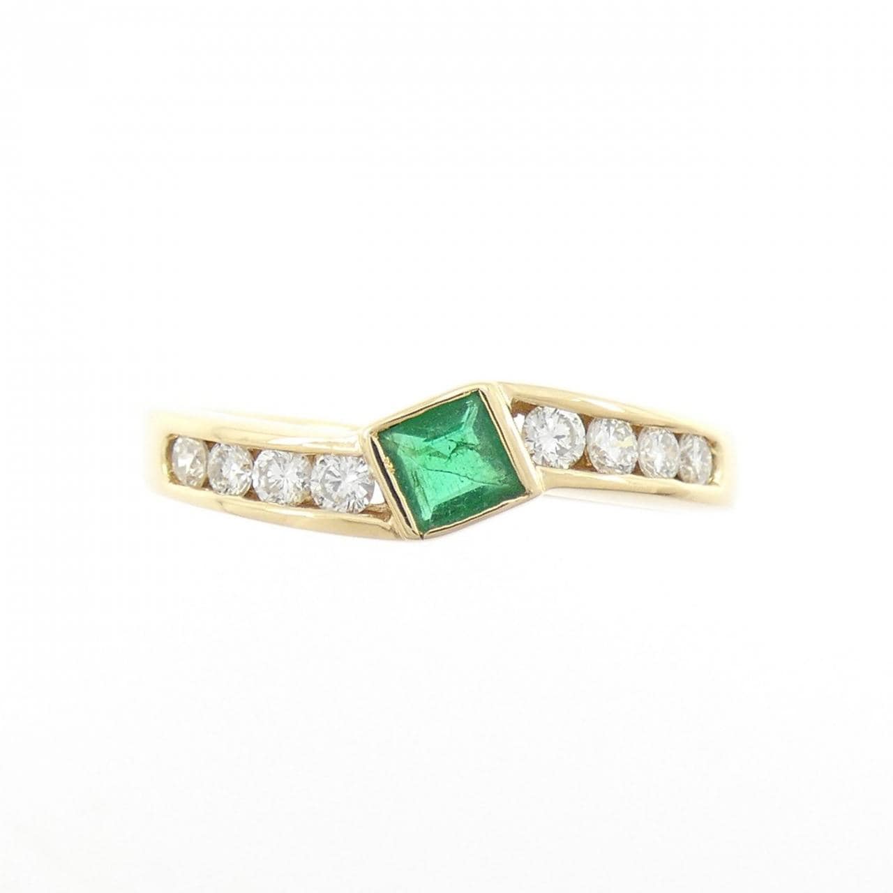 18KYG エメラルド リング 0.21CT