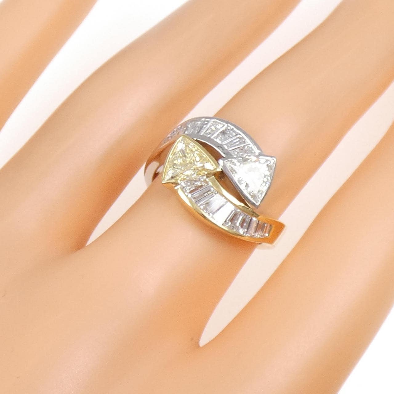 K18YG/PT900 ダイヤモンド リング 2.07CT