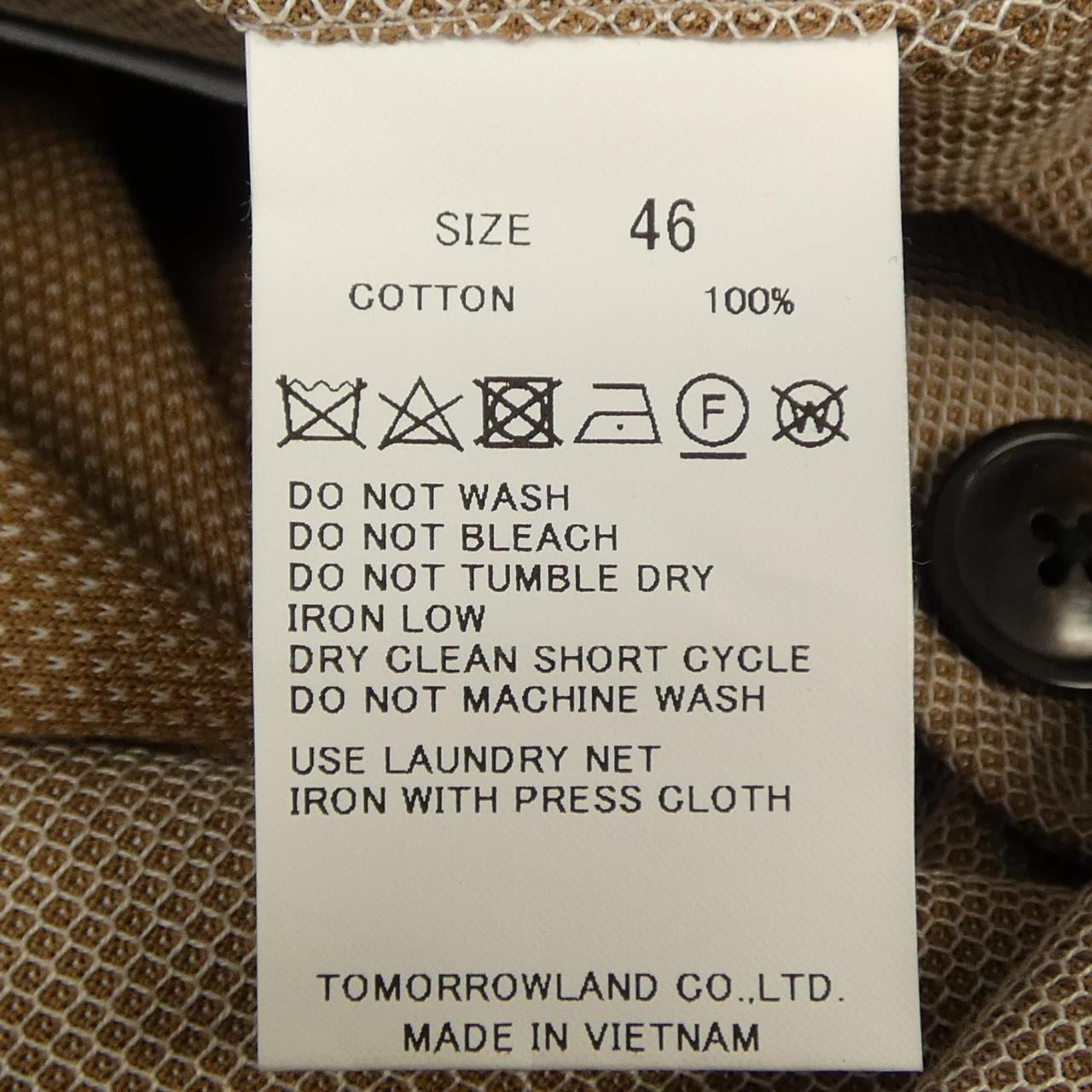 トゥモローランド TOMORROW LAND 63-07-02-07301 ジャケット