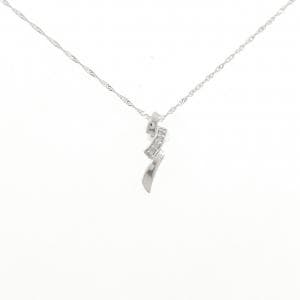 K18WG/750WG ダイヤモンド ネックレス 0.03CT