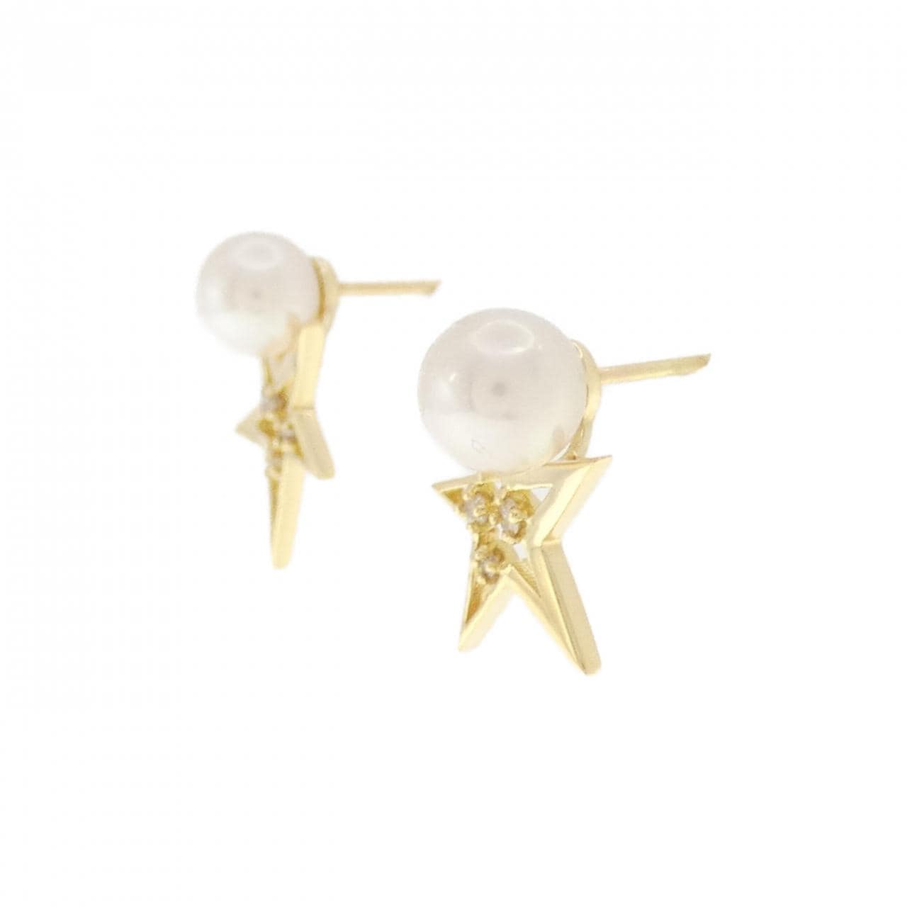 K18YG Star Akoya Pearl Earrings 5.5mm