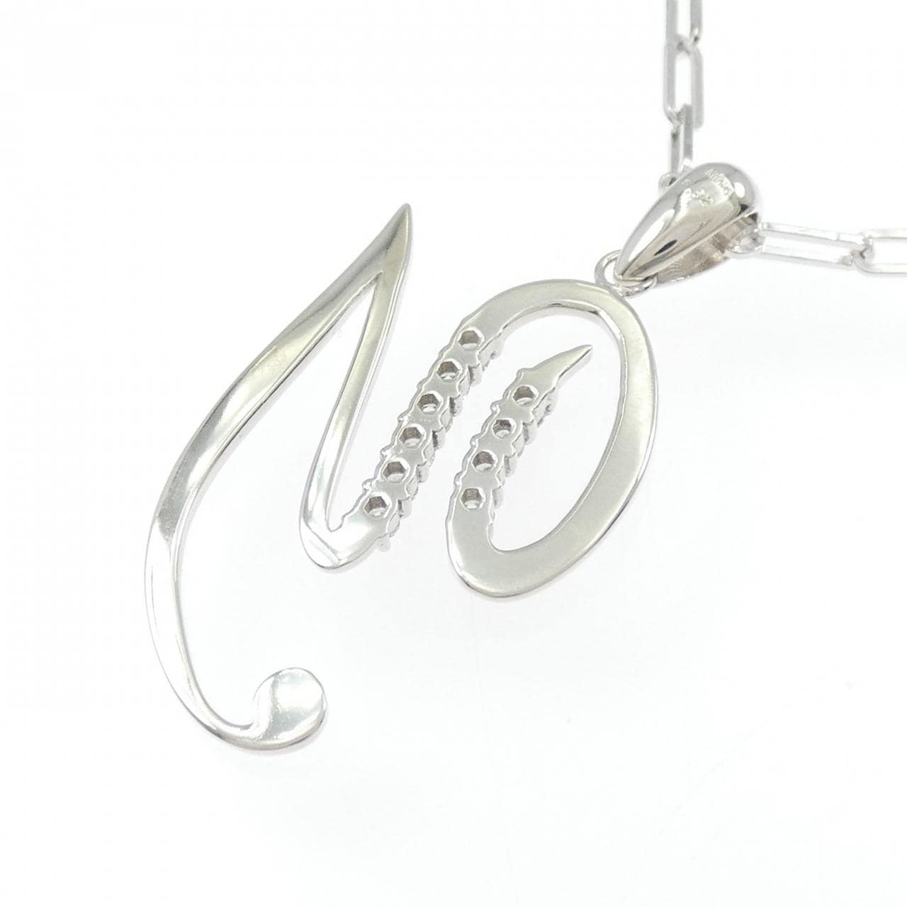 K18WG イニシャルY ダイヤモンド ネックレス 0.32CT