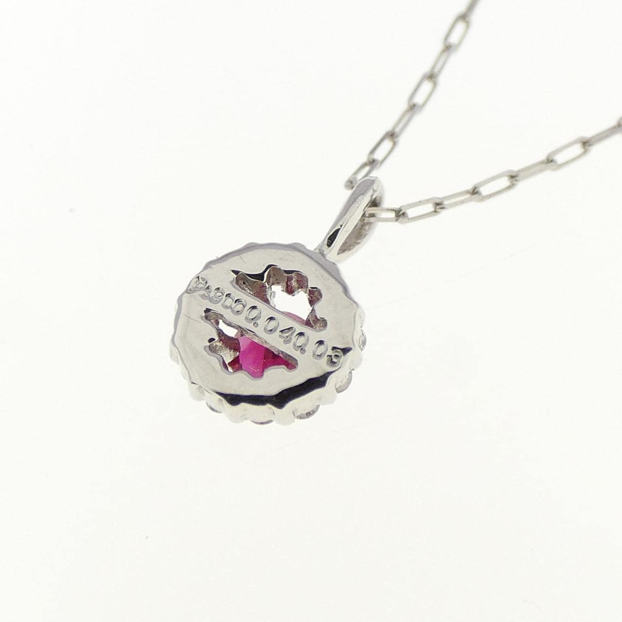 【新品】PT900 ルビー ネックレス 0.04CT