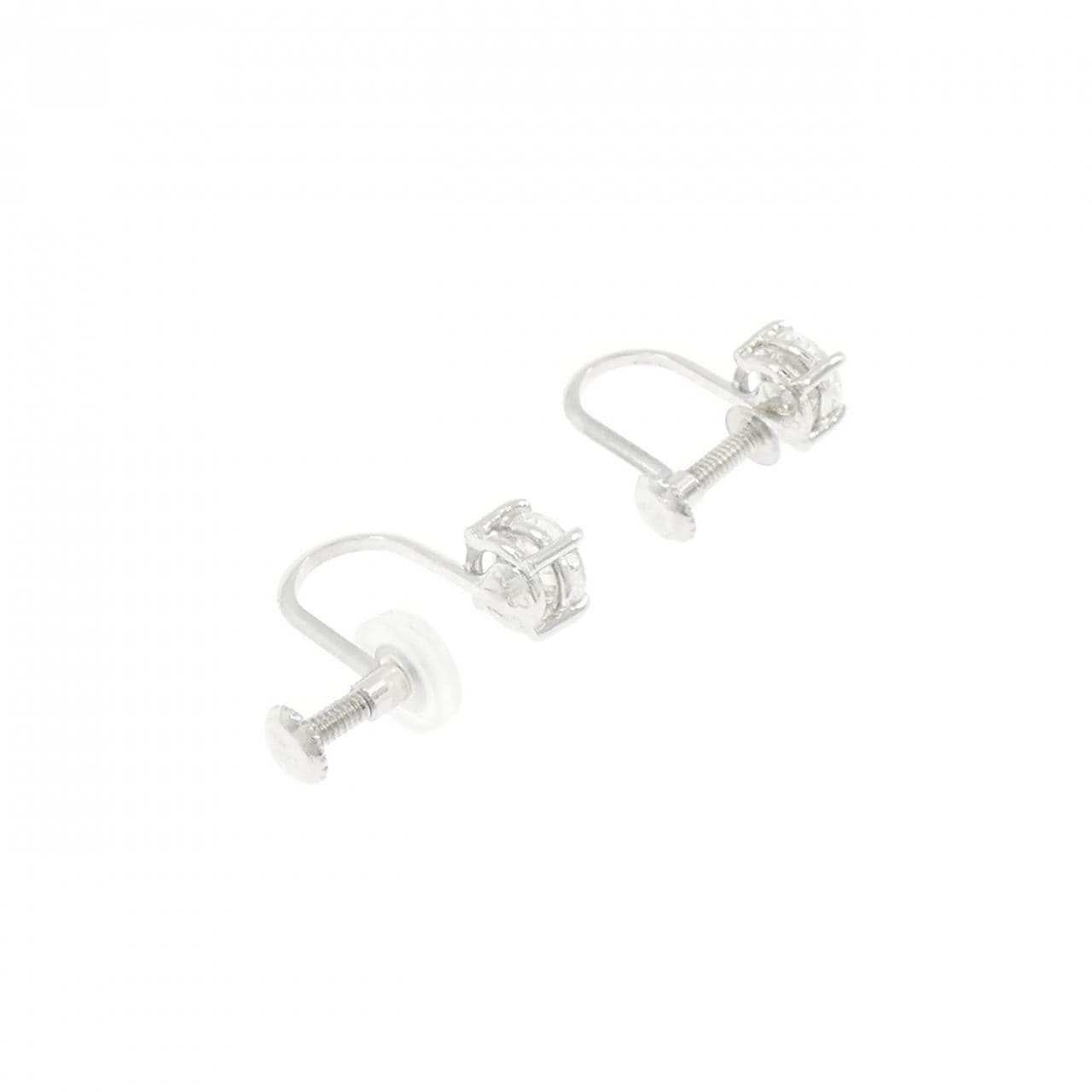 PT900 ソリティア ダイヤモンド イヤリング 0.68CT