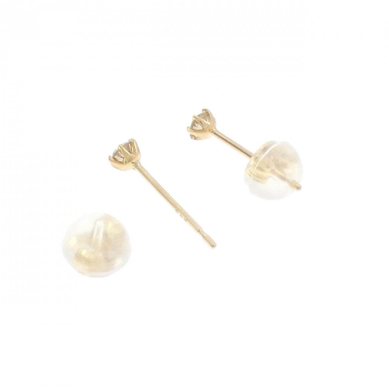 K18YG ソリティア ダイヤモンド ピアス 0.10CT