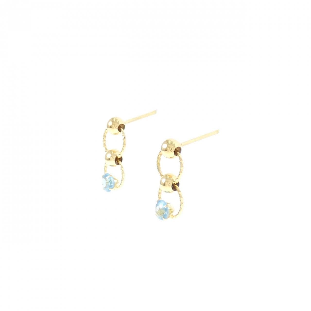 K18YG blue Topaz earrings