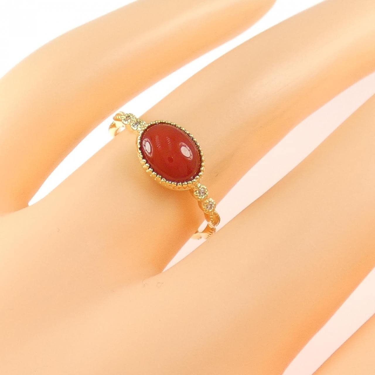 K18YG サンゴ リング 1.05CT