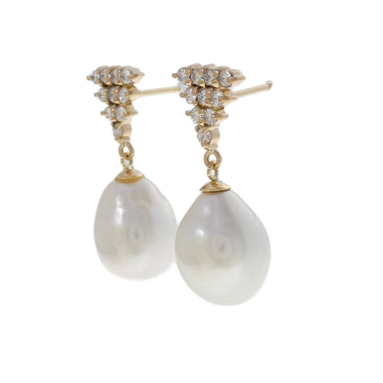 K18YG 白蝶パール ピアス