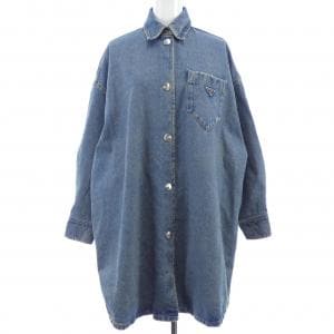 プラダ PRADA オーバーサイズ オーガニックデニム トライアングルロゴ GFC036 SOOO 13Z6 シャツ