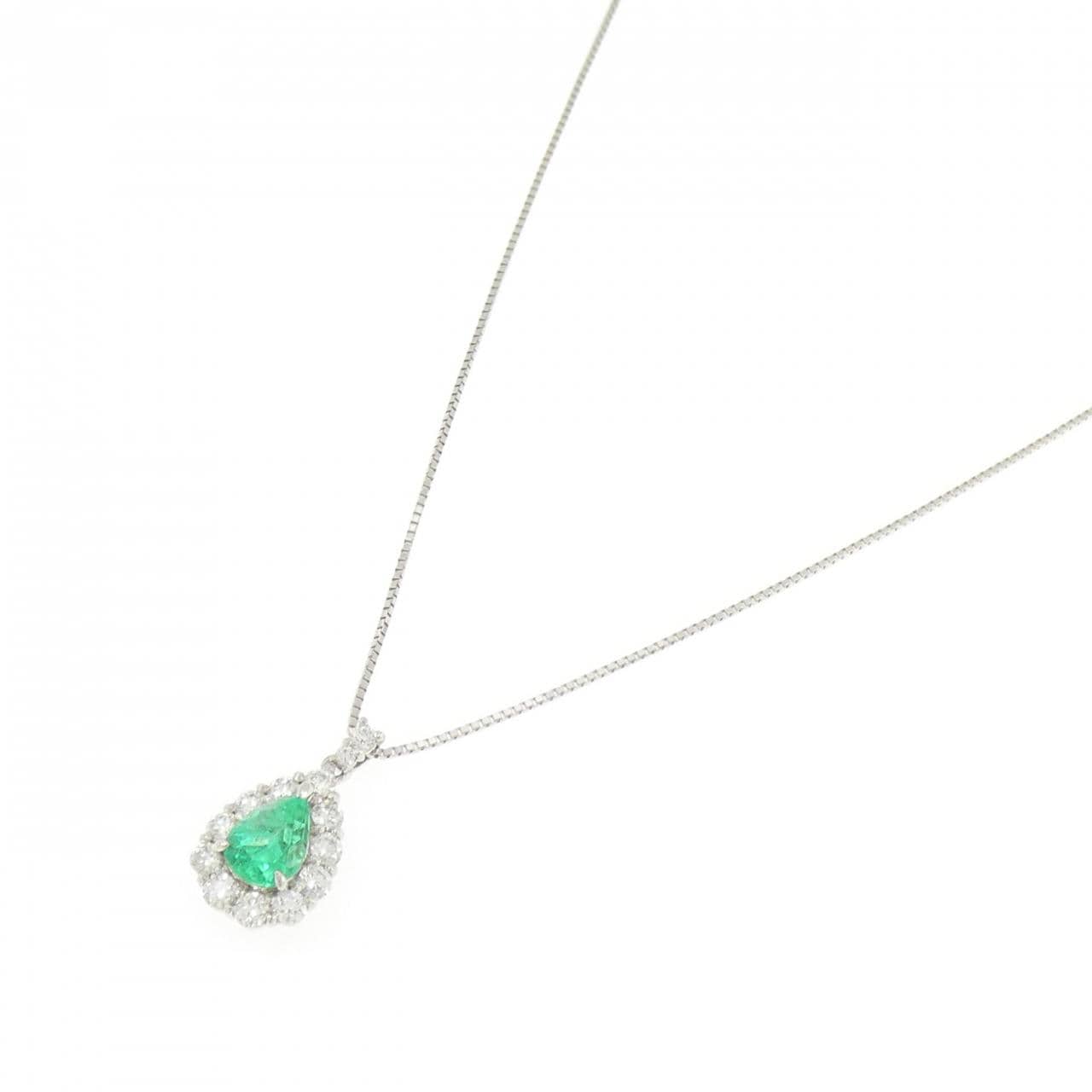 PT900/PT850 エメラルド ネックレス 0.65CT