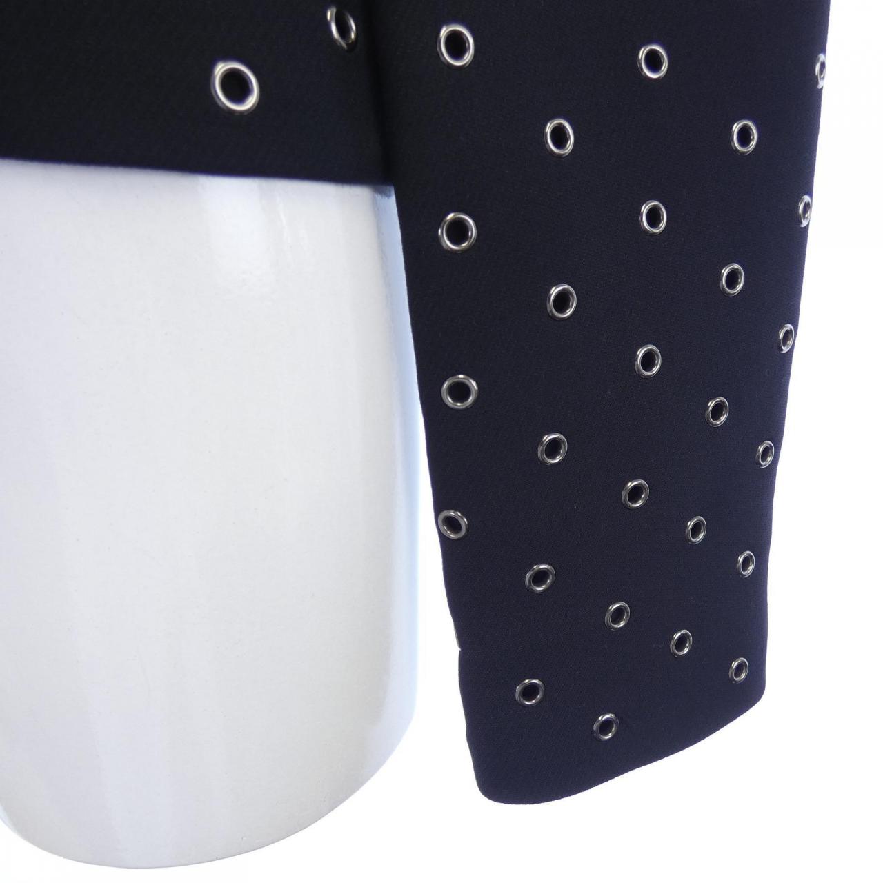 【クリスチャンディオール】ノーカラージャケット　CDボタン　紺 11 Lサイズ コメ兵｜クリスチャンディオール CHRISTIAN DIOR ノーカラー
