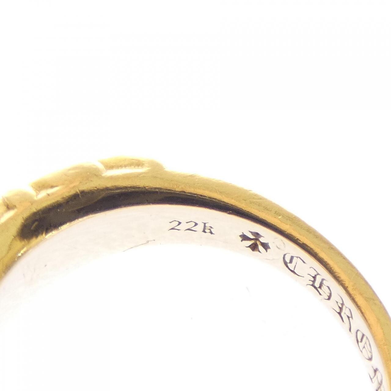 クロムハーツ CHROME HEARTS BABY CLSC FLORAL CRS DMND PAVE 207146023GLD RING