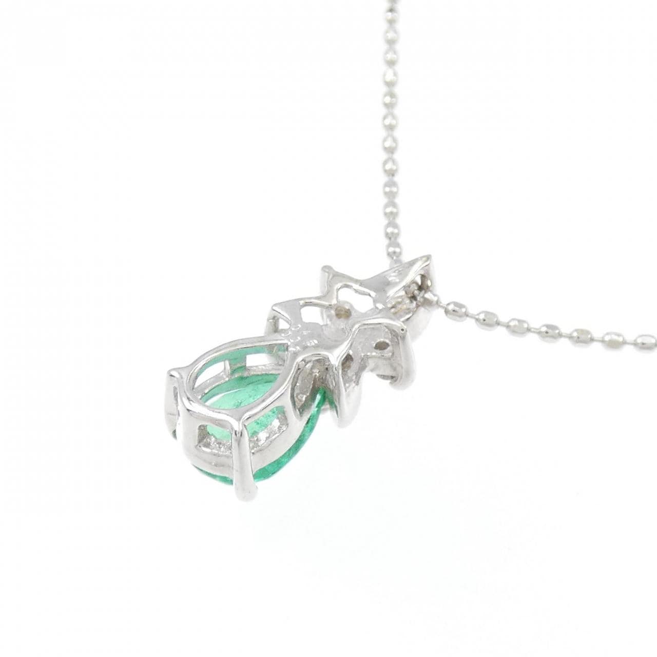 K18WG Emerald Necklace 0.45CT