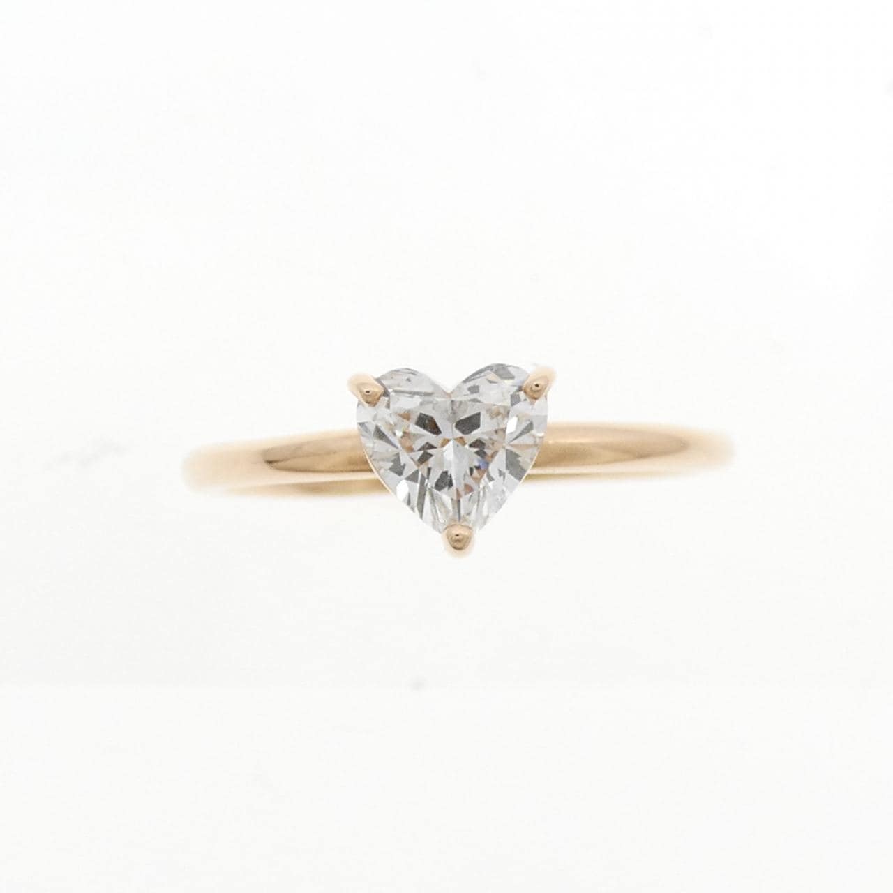 K18PG ダイヤモンド リング 0.568CT F SI2 ハートシェイプ