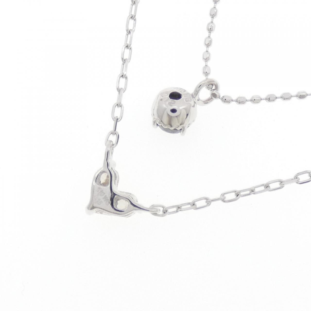 K10WG ハート ダイヤモンド ネックレス 0.15CT