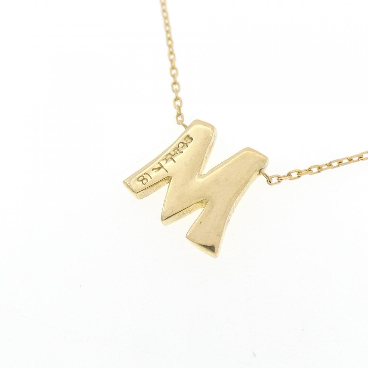 K18YG イニシャルM ネックレス