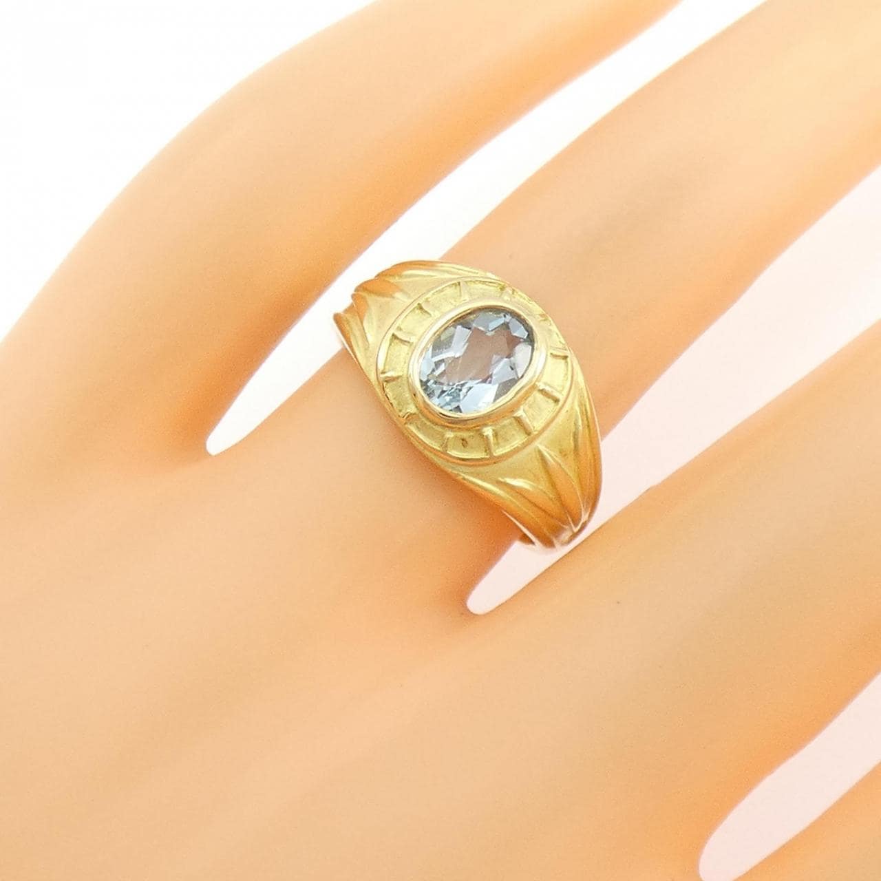 K18YG アクアマリン リング