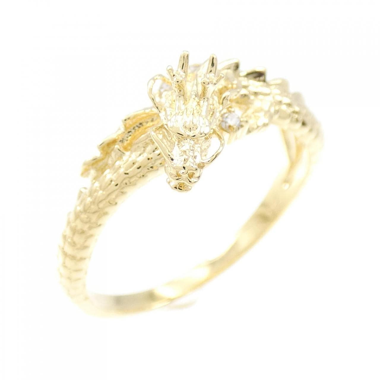 [BRAND NEW] K18YG Dragon Diamond Ring 0.07CT