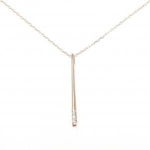 K18PG スリーストーン ダイヤモンド ネックレス 0.05CT