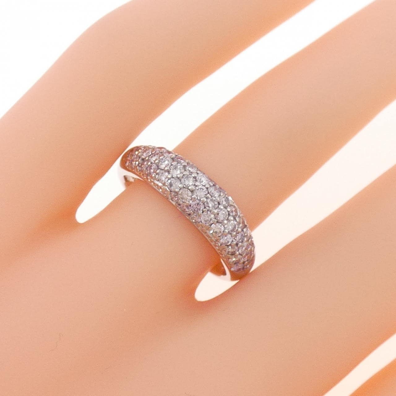 PT900 パヴェ ピンクダイヤモンド リング 0.33CT