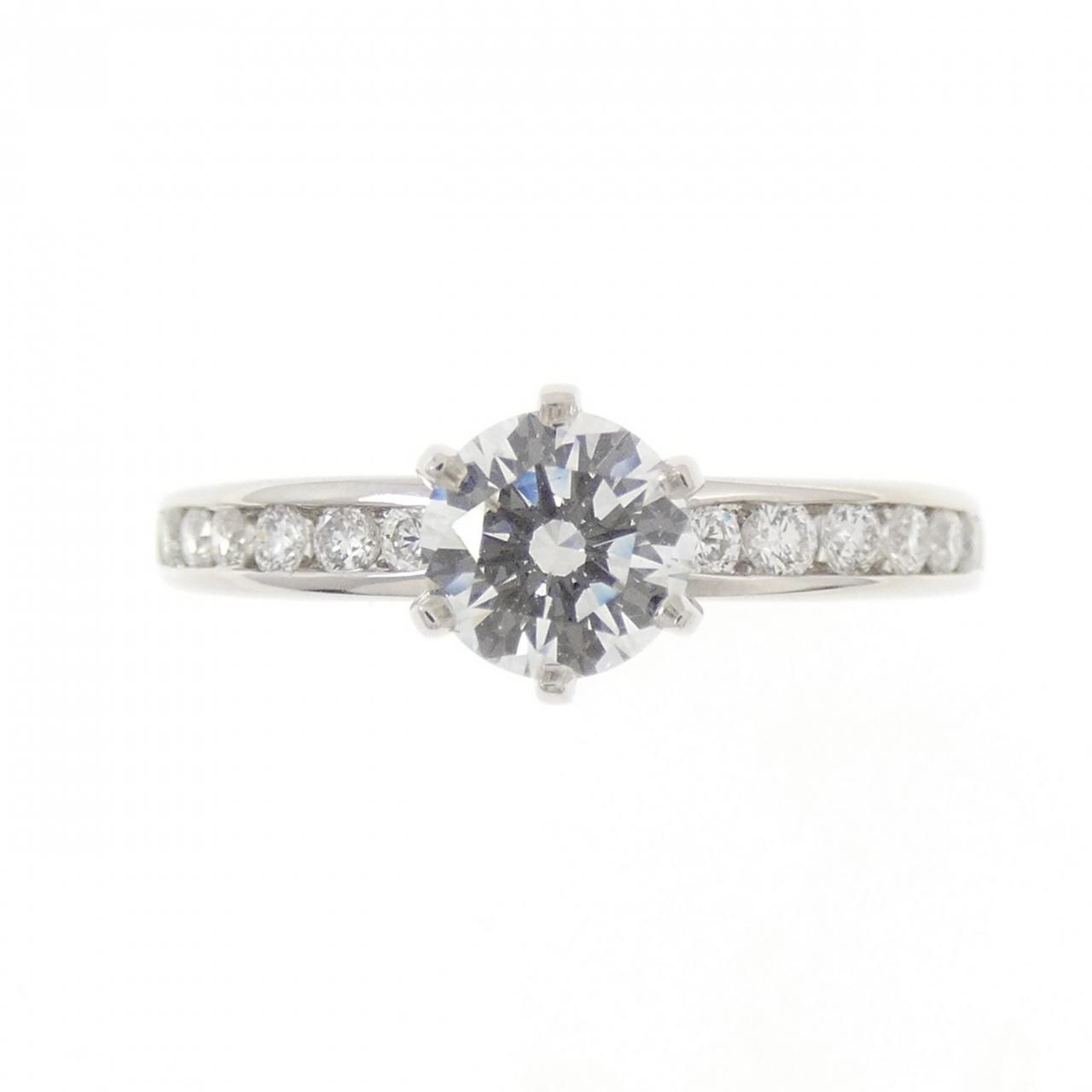 ティファニー ソリティア チャネルセッティング リング 0.47CT I VS1 3EXT