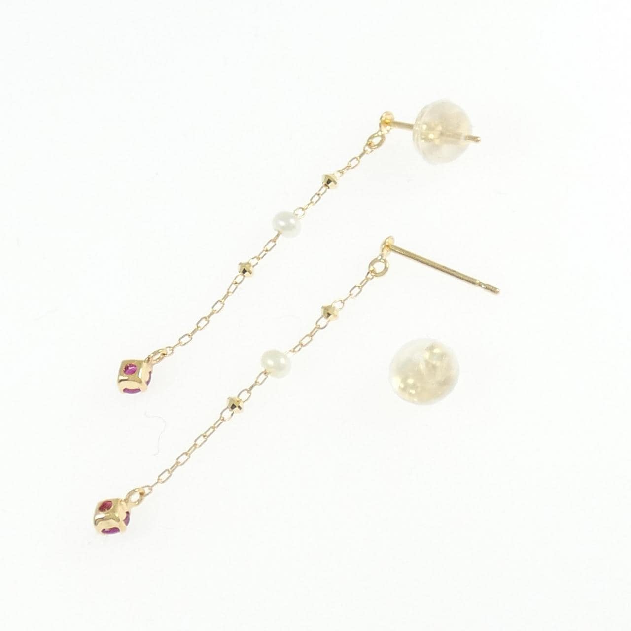 K18YG 淡水パール ピアス 2.1mm