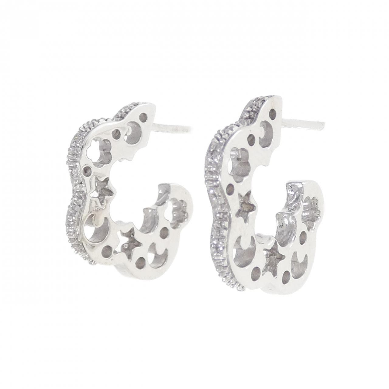 750WG/K18WG钻石耳环