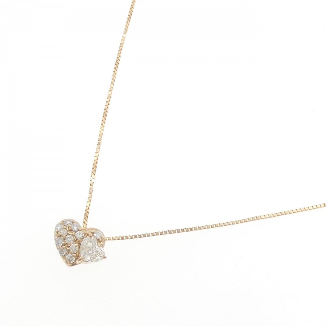 K18PG ハート ダイヤモンド ネックレス 0.307CT