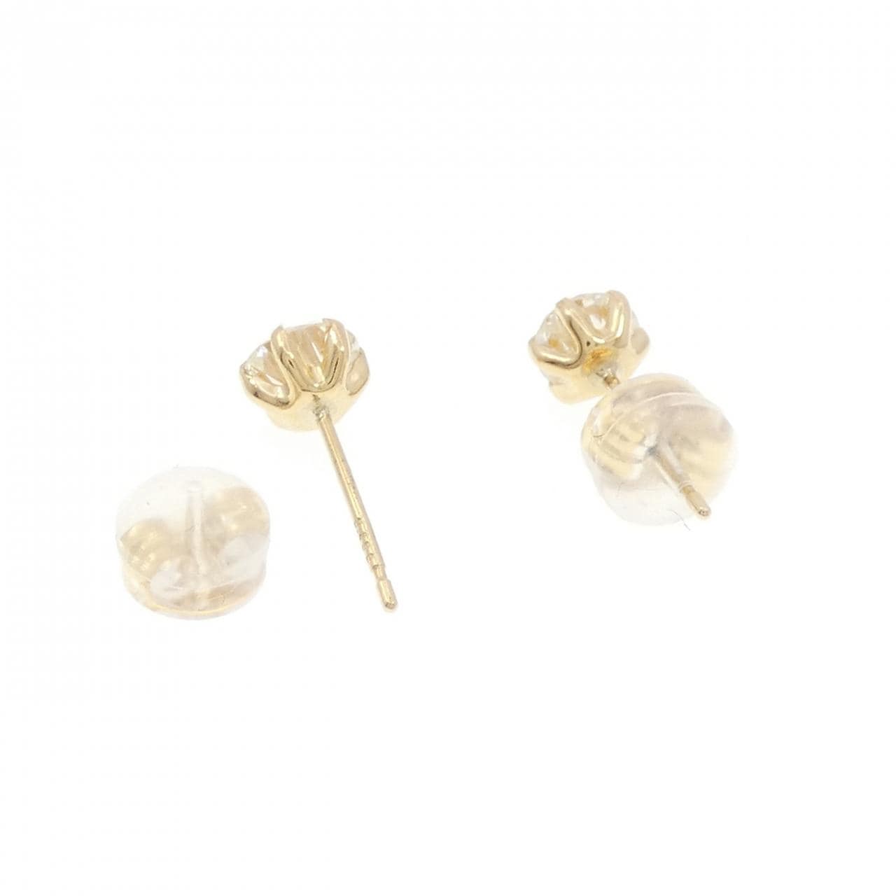 K18YG ソリティア ダイヤモンド ピアス 0.887CT
