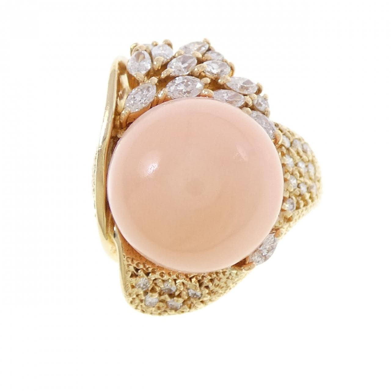 K18YG サンゴ リング 13.4mm