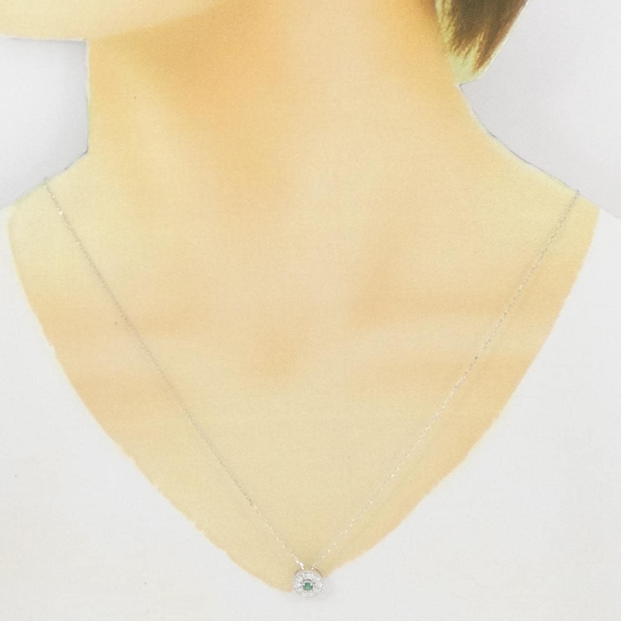 K18WG エメラルド ネックレス 0.08CT