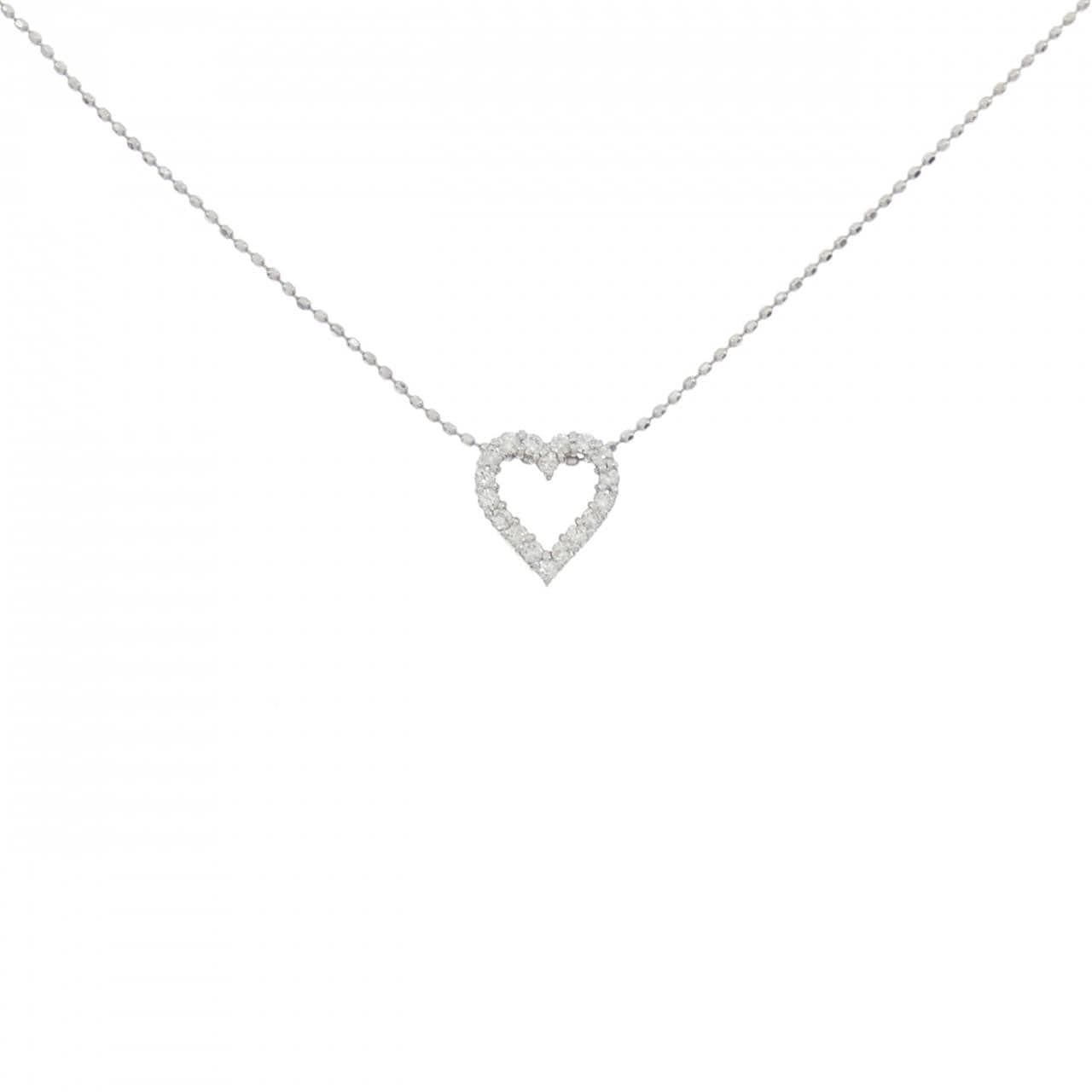 K18WG 心形钻石项链 0.18CT