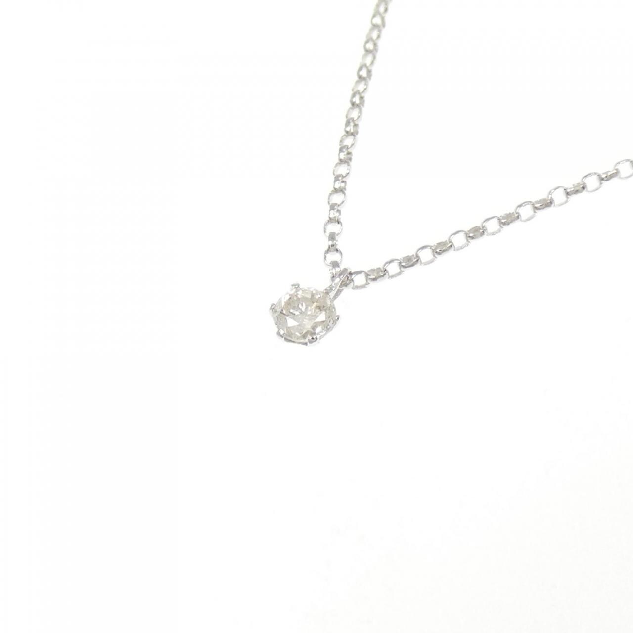 K18WG ソリティア ダイヤモンド ネックレス 0.08CT