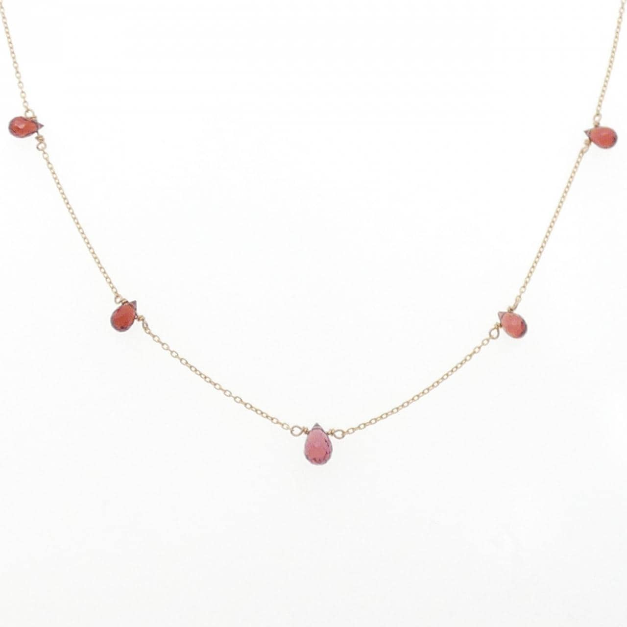 K18YG ガーネット ネックレス