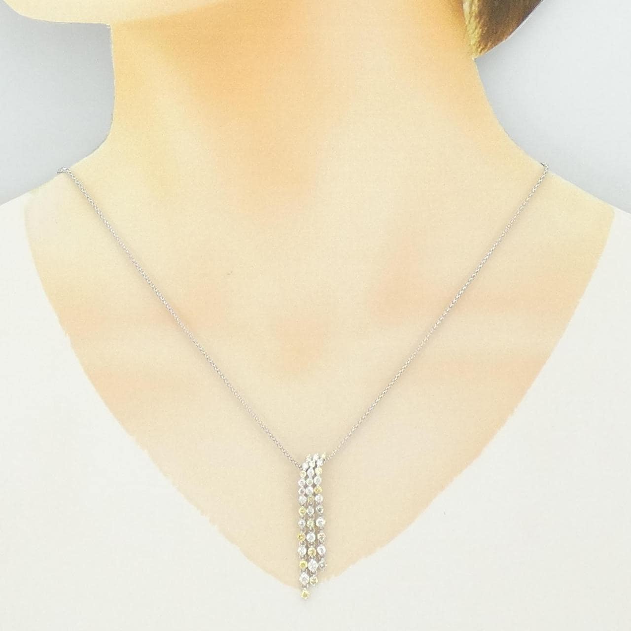 K18WG ダイヤモンド ネックレス 0.85CT