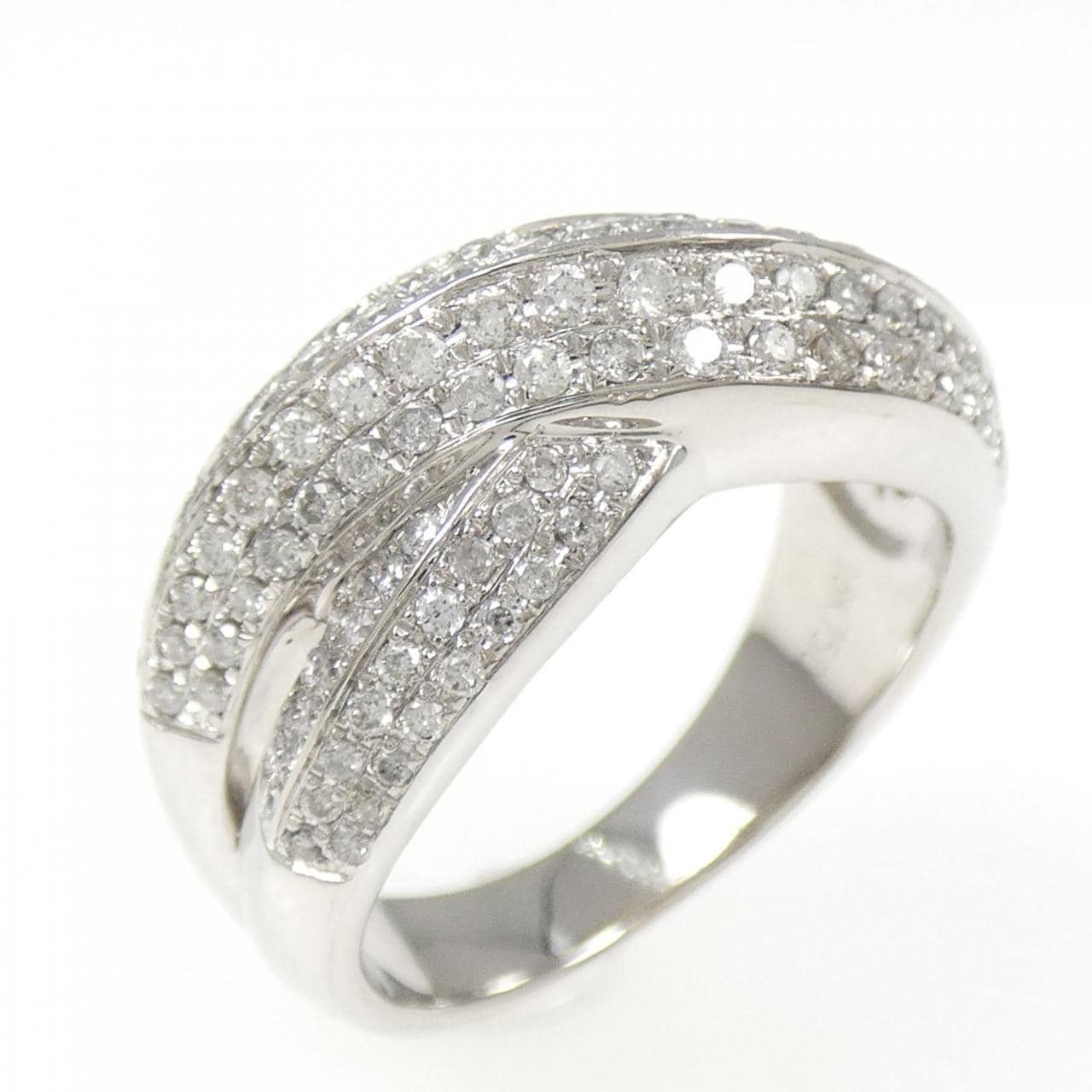 750WG パヴェ ダイヤモンド リング 0.76CT