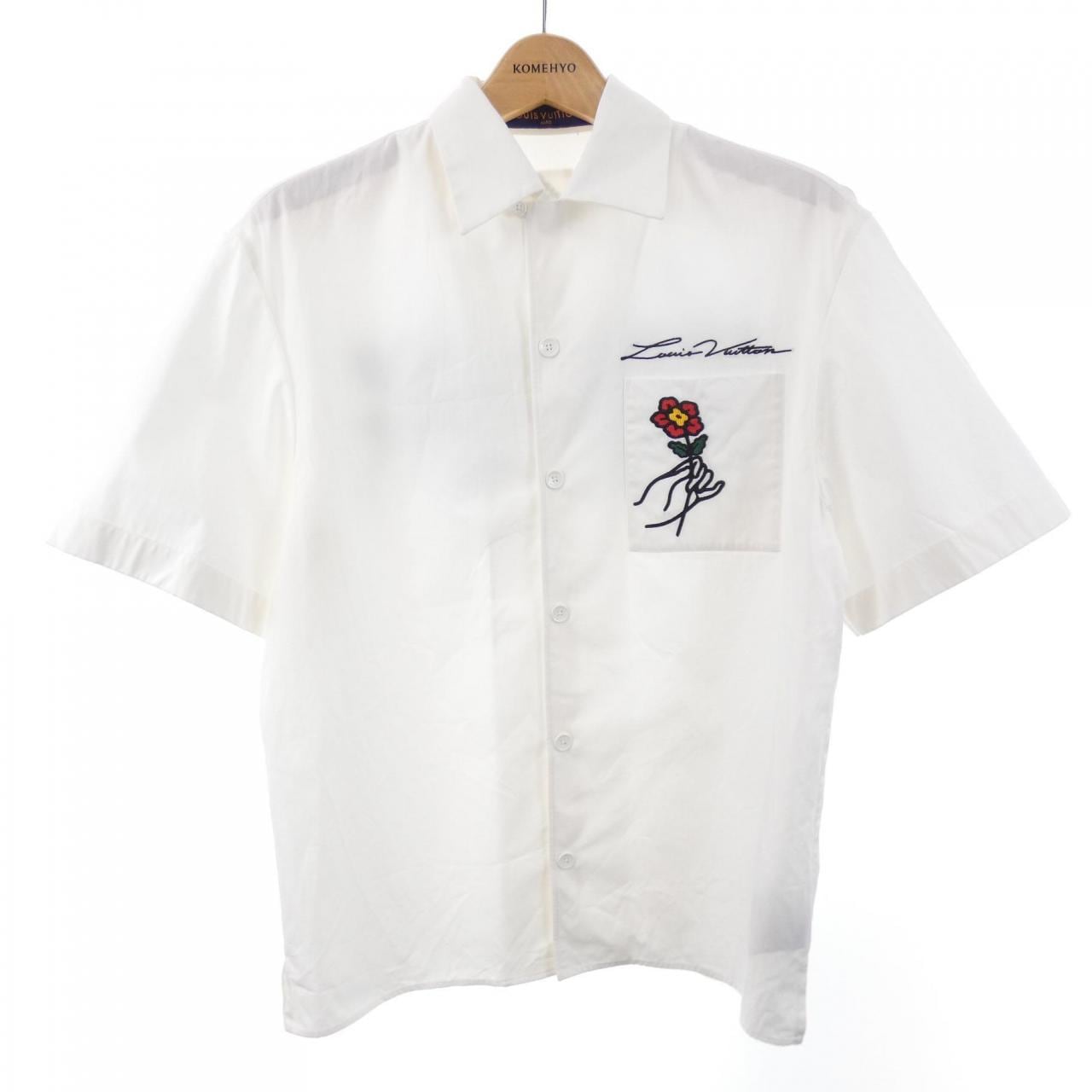 ルイヴィトン LOUIS VUITTON オープンカラーショートスリーブコットンシャツ HQS85WIKE S／Sシャツ