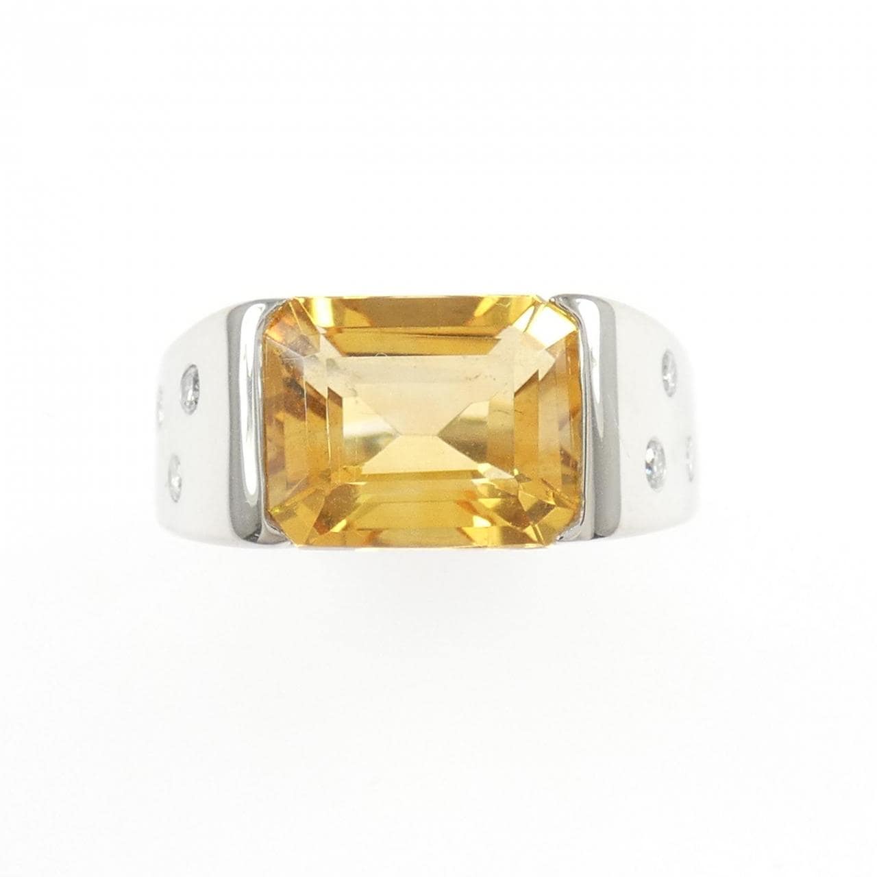 K18WG シトリン リング 3.66CT