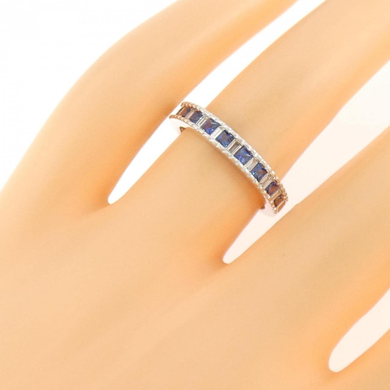 K18WG サファイヤ リング 0.42CT