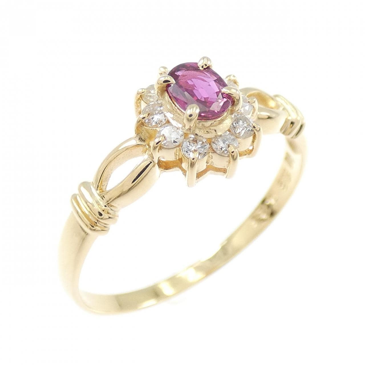 K18YG ルビー リング 0.23CT