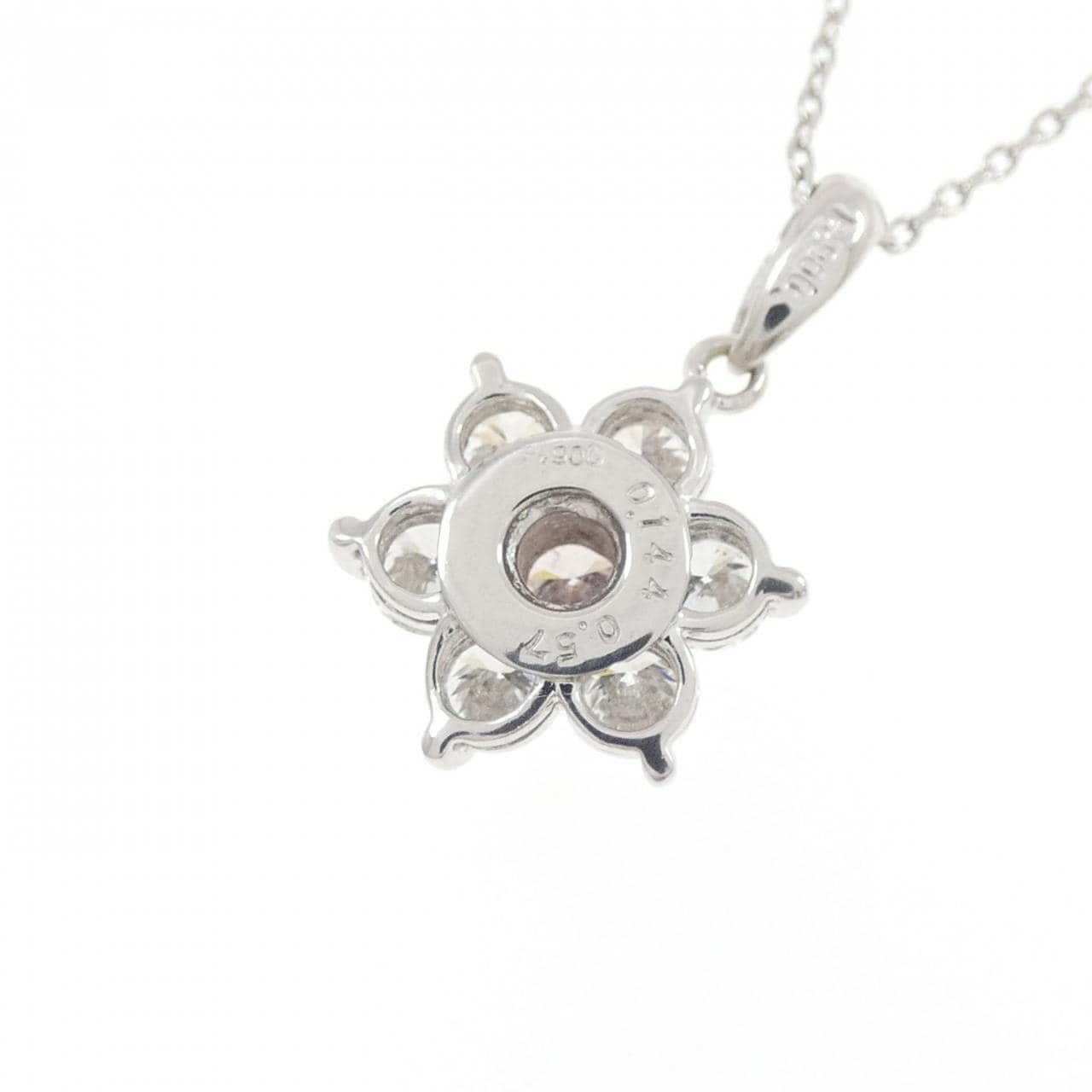 PT900/PT850 フラワー ピンクダイヤモンド ネックレス 0.144CT