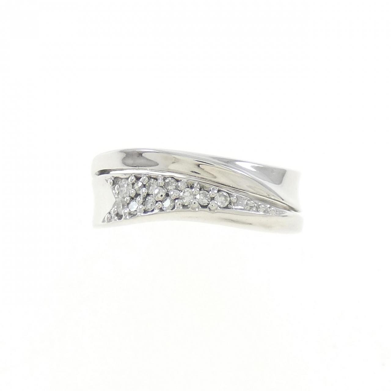 K18WG鑽石尾戒 0.08CT