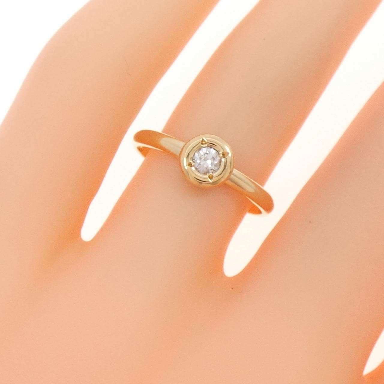K18YG ダイヤモンド リング 0.11CT